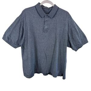 Carnoustie 100% Cotton Gray Blue Checkered Short Sleeve Collared Polo Men's‎ XL